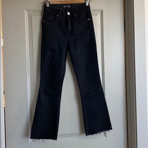 Black Zara cropped flare jeans